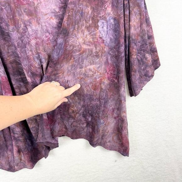 Vintage Purple Whimsigoth Witchycore Textured Stretch Drapey Asymmetric Top XL - Picture 6 of 12
